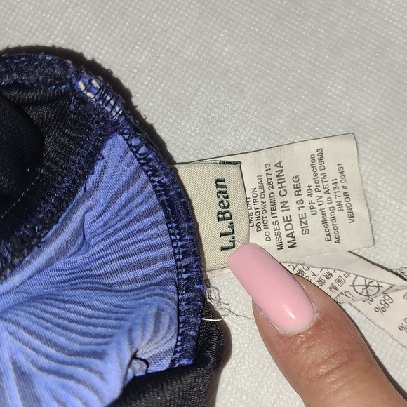 LL Bean Ruched Floral One Piece - Picture 7 of 8